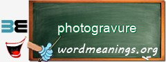 WordMeaning blackboard for photogravure